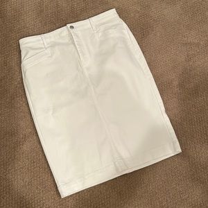 Talbots white denim skirt